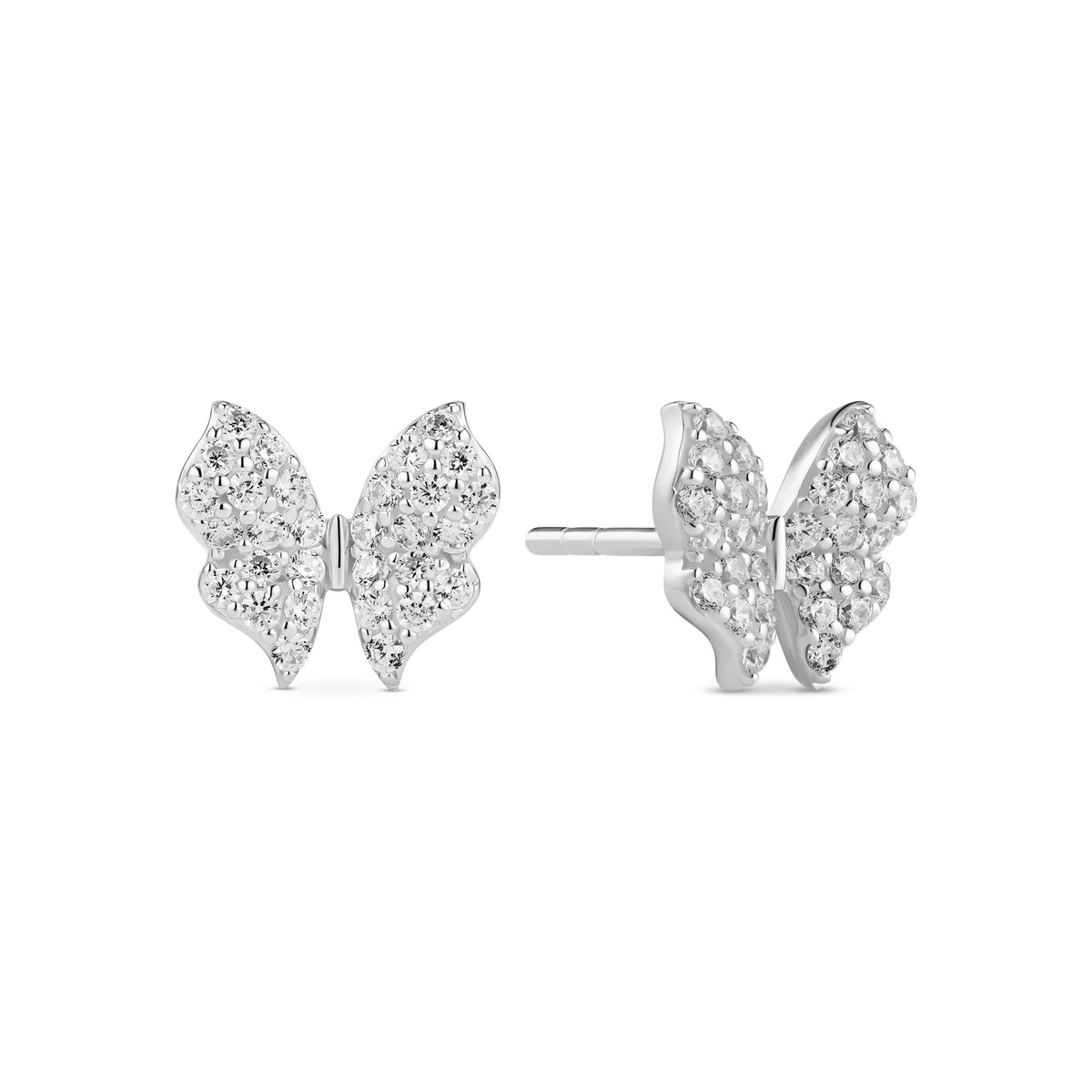 Elegante Pavé-Schmetterling-Ohrstecker