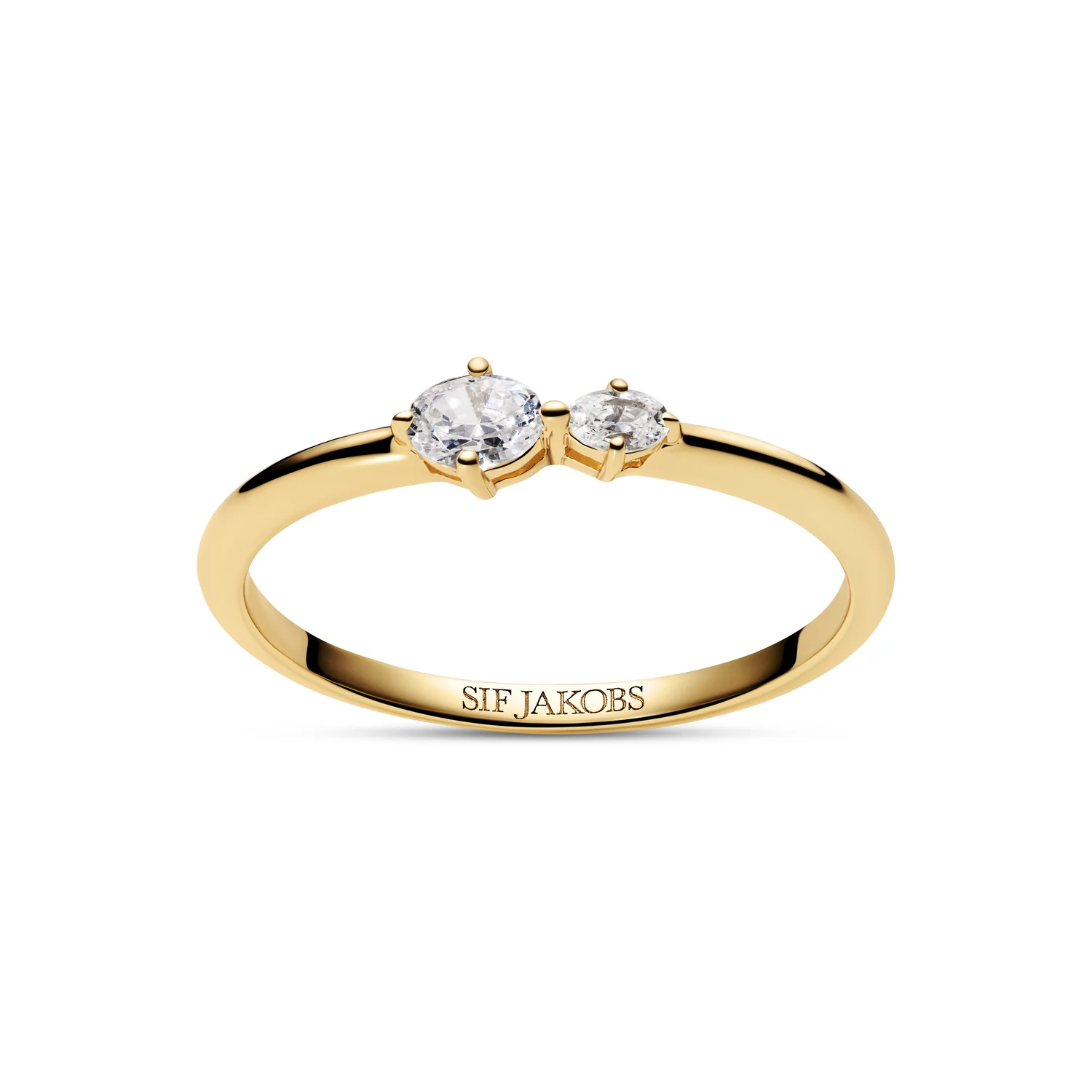Goldener Ring mit zwei Ovalsteinen
