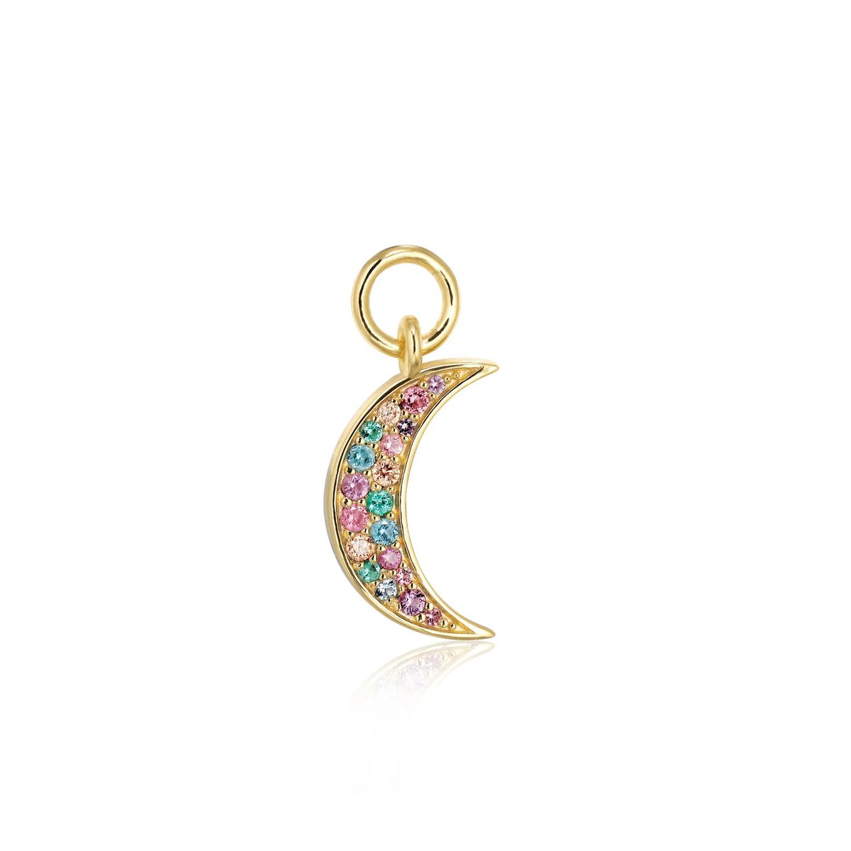 Bunter Pavé-Mond-Anhänger