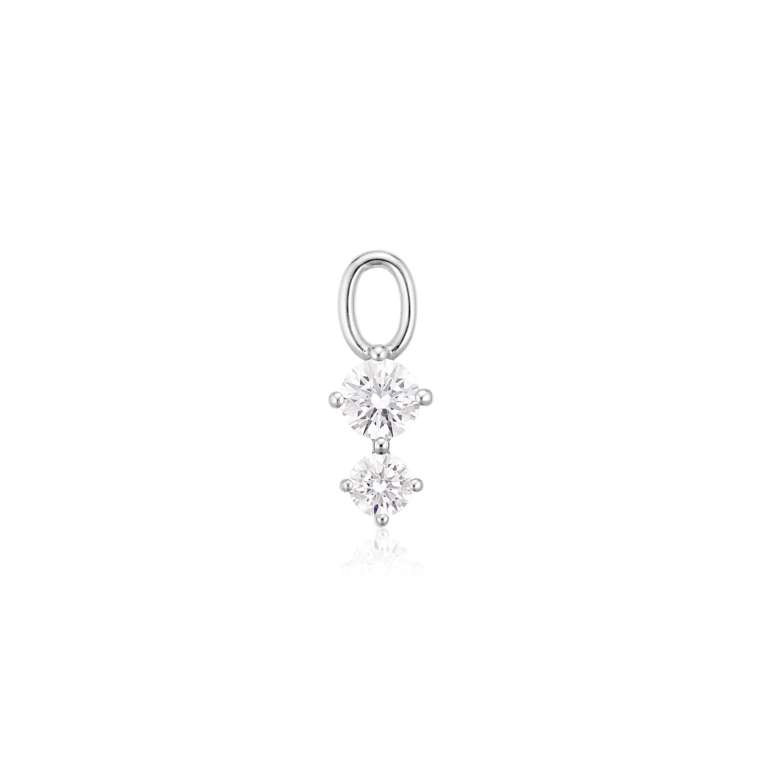 Eleganter Charm mit zwei funkelnden Steinen