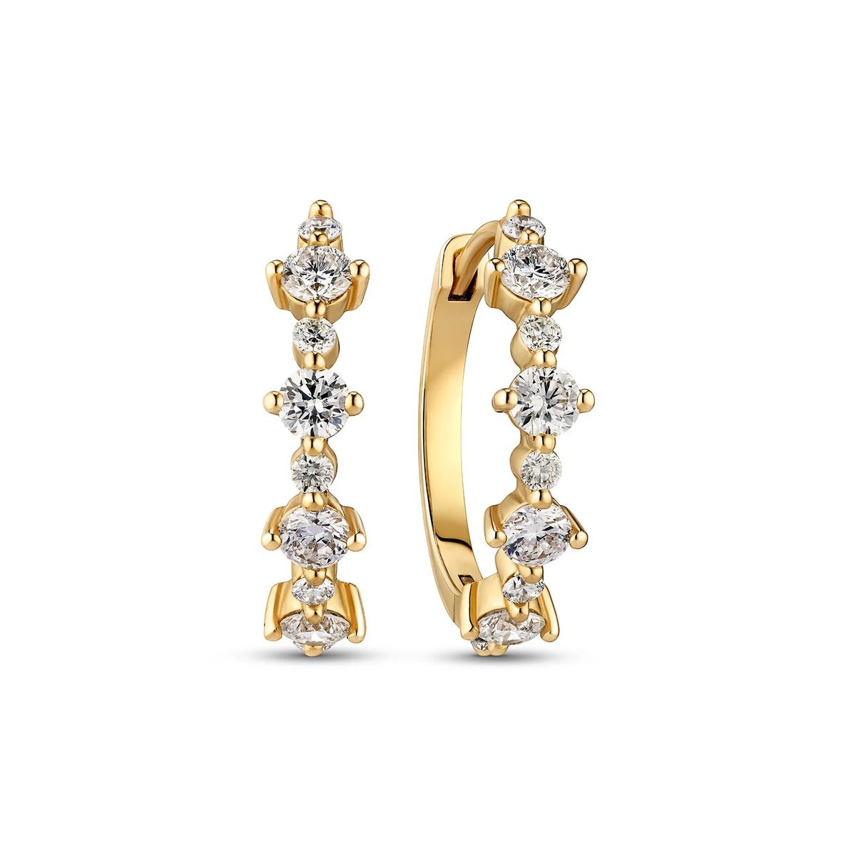 Diamantbesetzte Creolen aus Gold