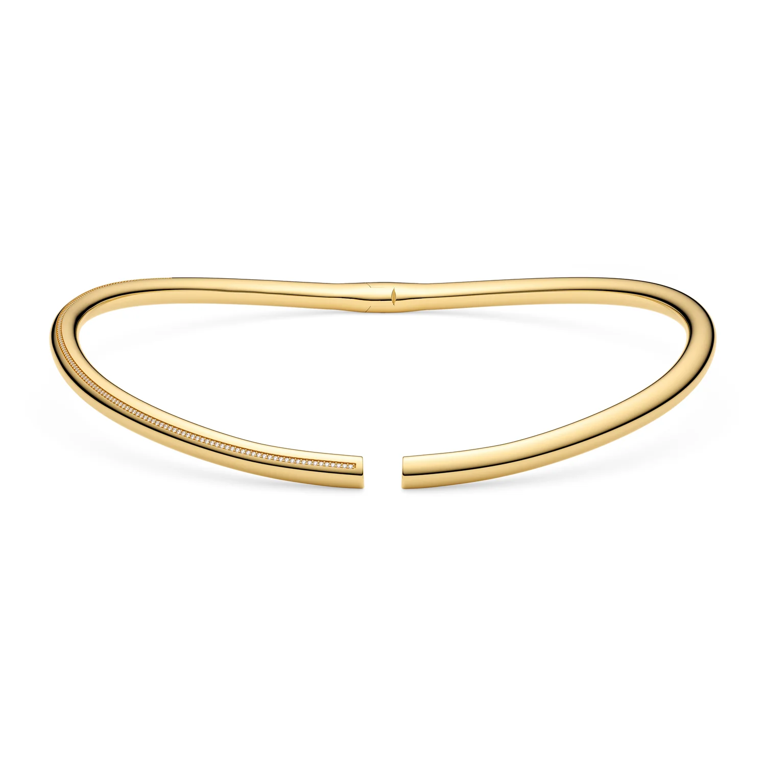 Minimalistischer konturierter goldener Halsreif