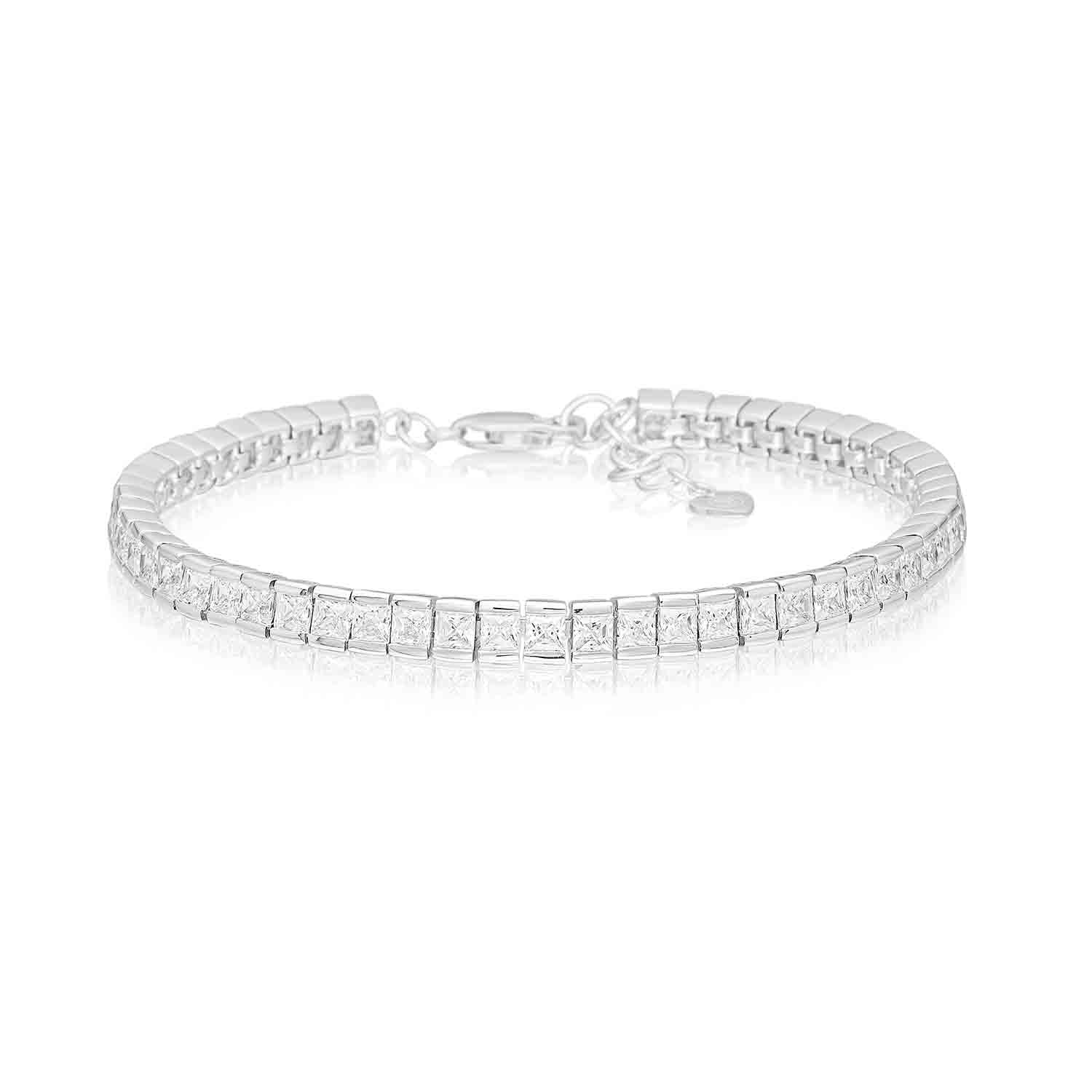 Tennisarmband mit quadratischen Zirkonia