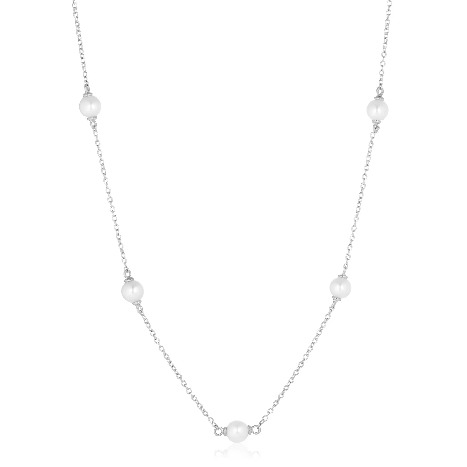 Minimalistische Gliederkette mit Perlen