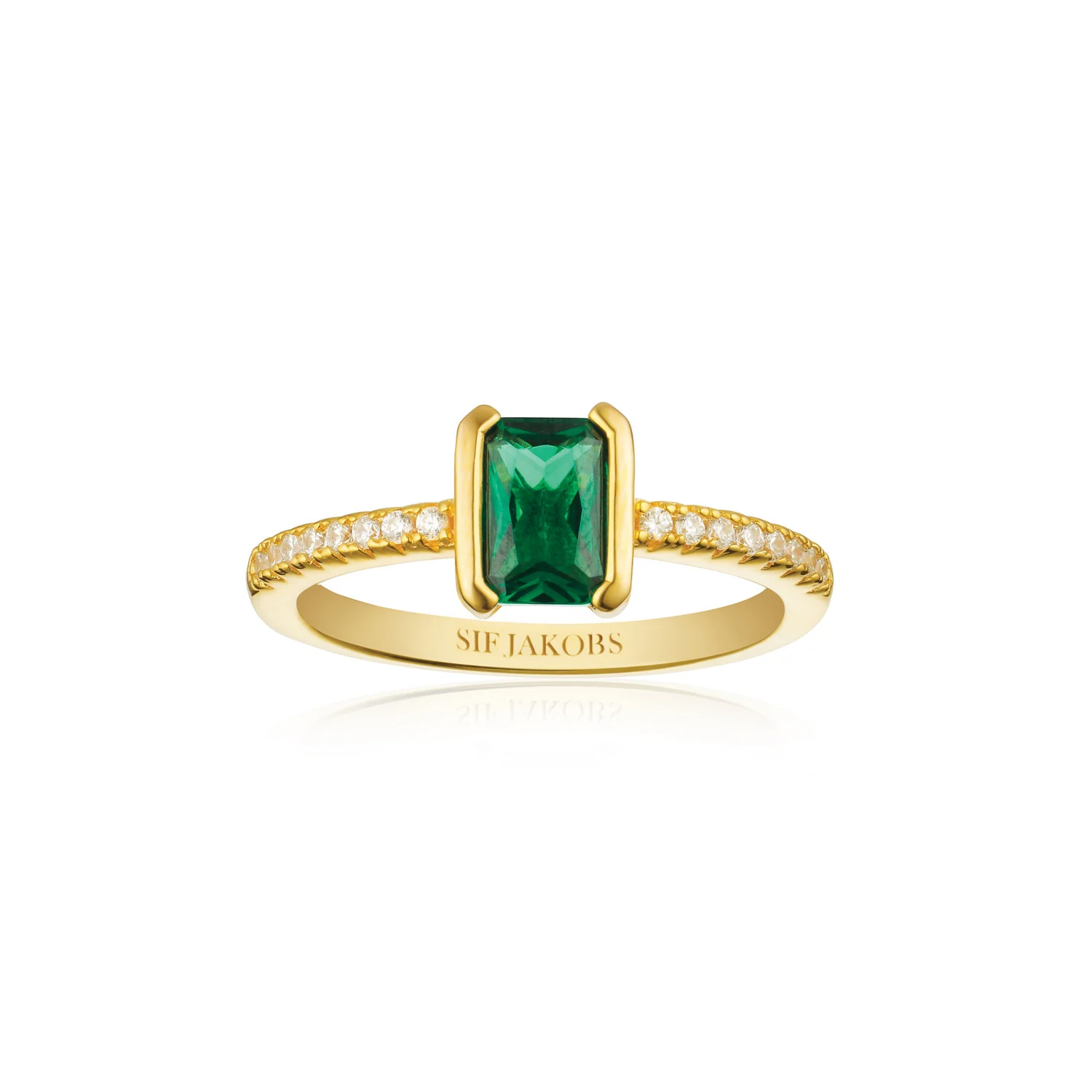 Eleganter Ring mit Smaragdschliff-Stein