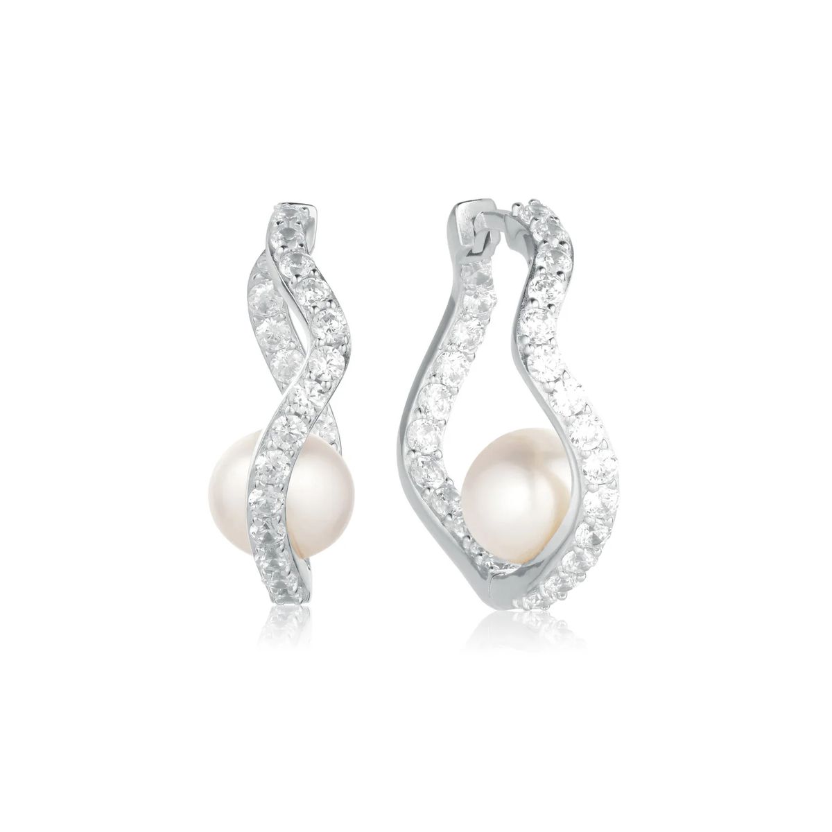 Elegante Perlenohrringe in Wellenform