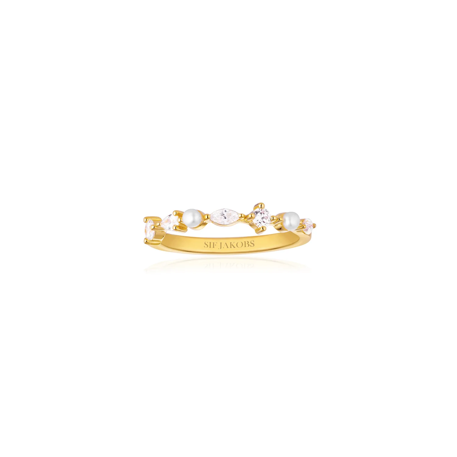 Eleganter Adria Ring mit Perlen und Zirkonia