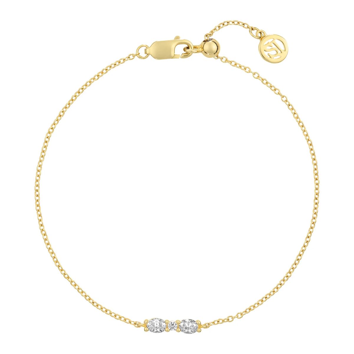 Zartes Armband mit drei Ovalsteinen
