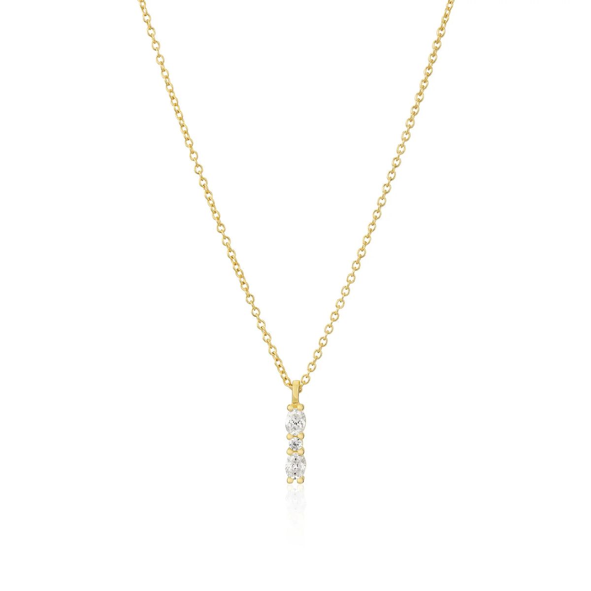 Elegante Halskette mit drei Steinen