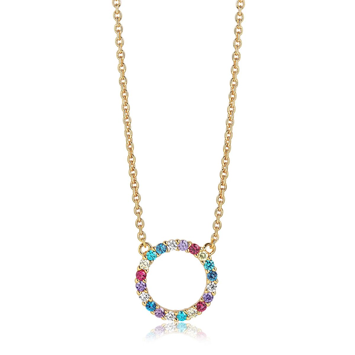 Bunte Kette mit Kreis-Anhänger
