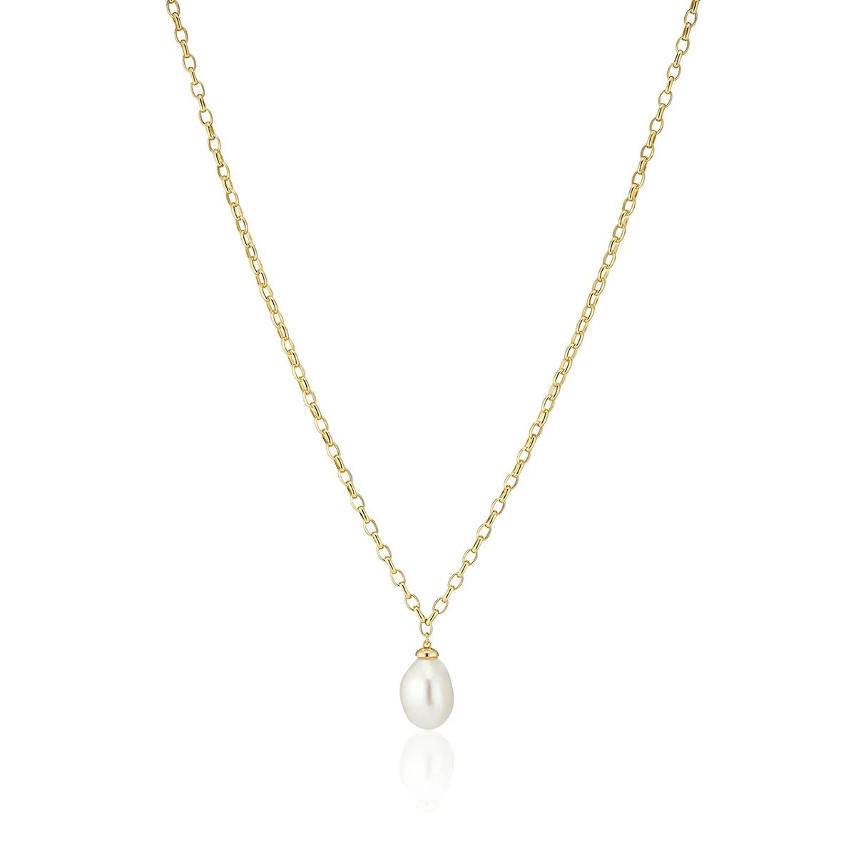 Elegante Goldkette mit Perlenanhänger