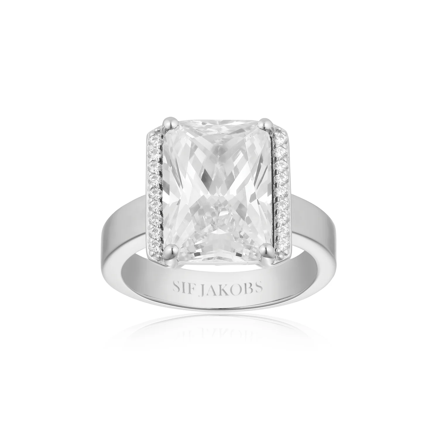 Großer rechteckiger Kristall Statement-Ring