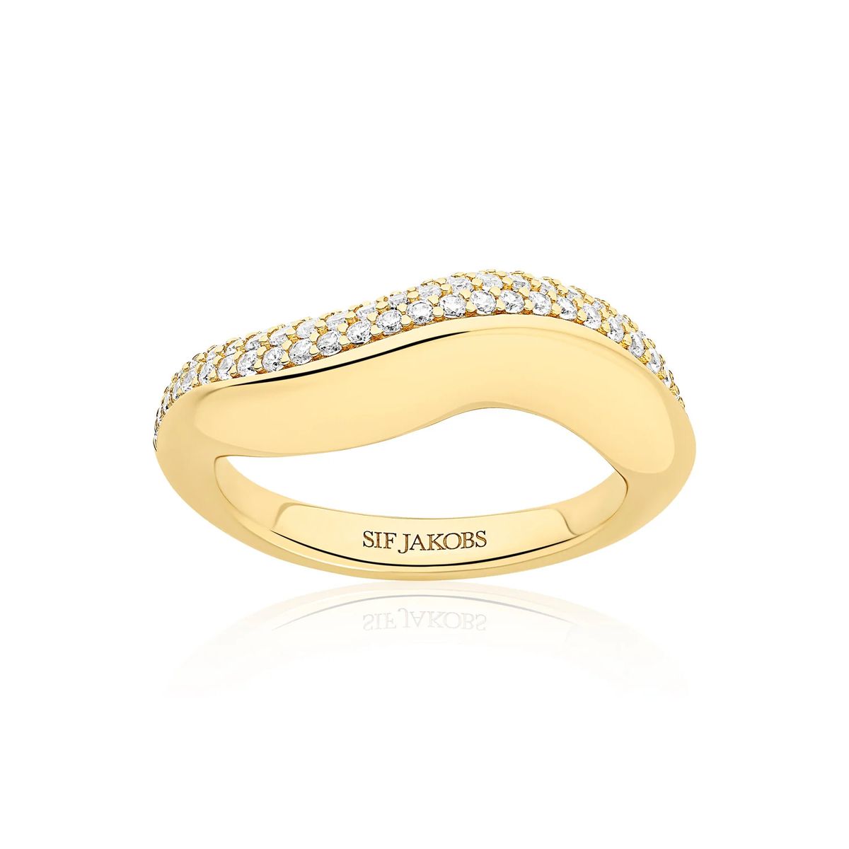 Ring im Wellen-Design mit Pavé-Besatz
