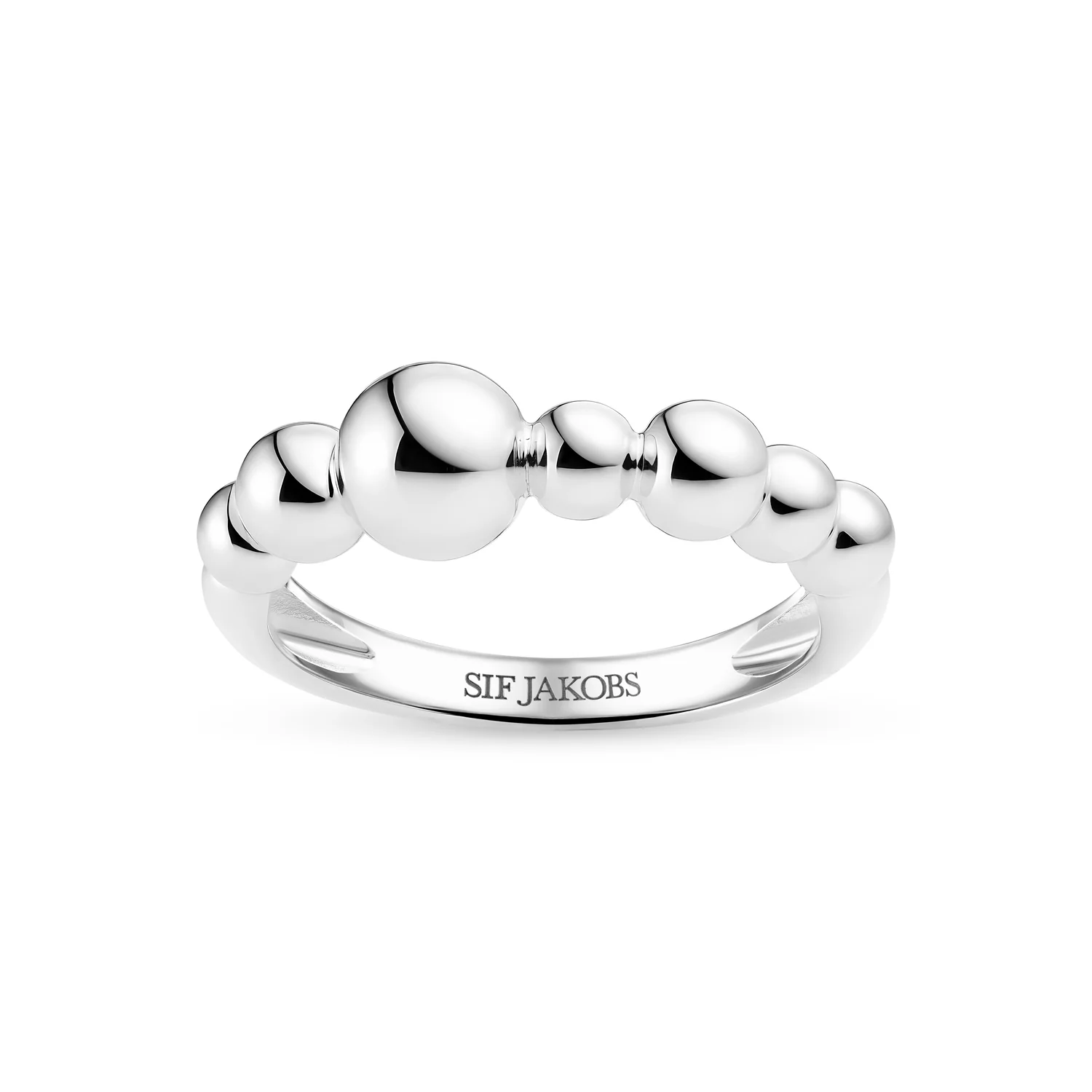Ring mit abgestuften polierten Kugeln