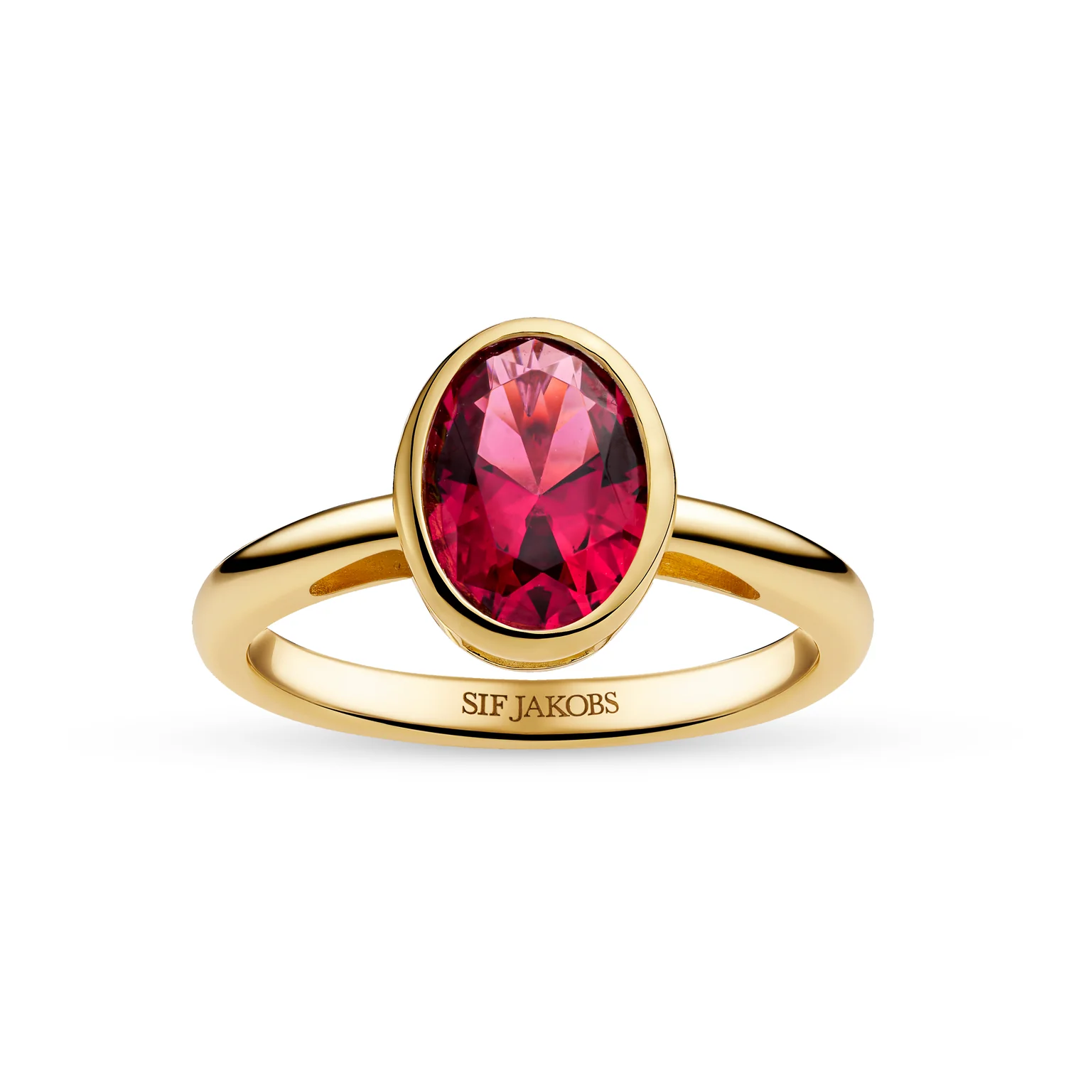 Eleganter Solitärring mit ovalem Edelstein