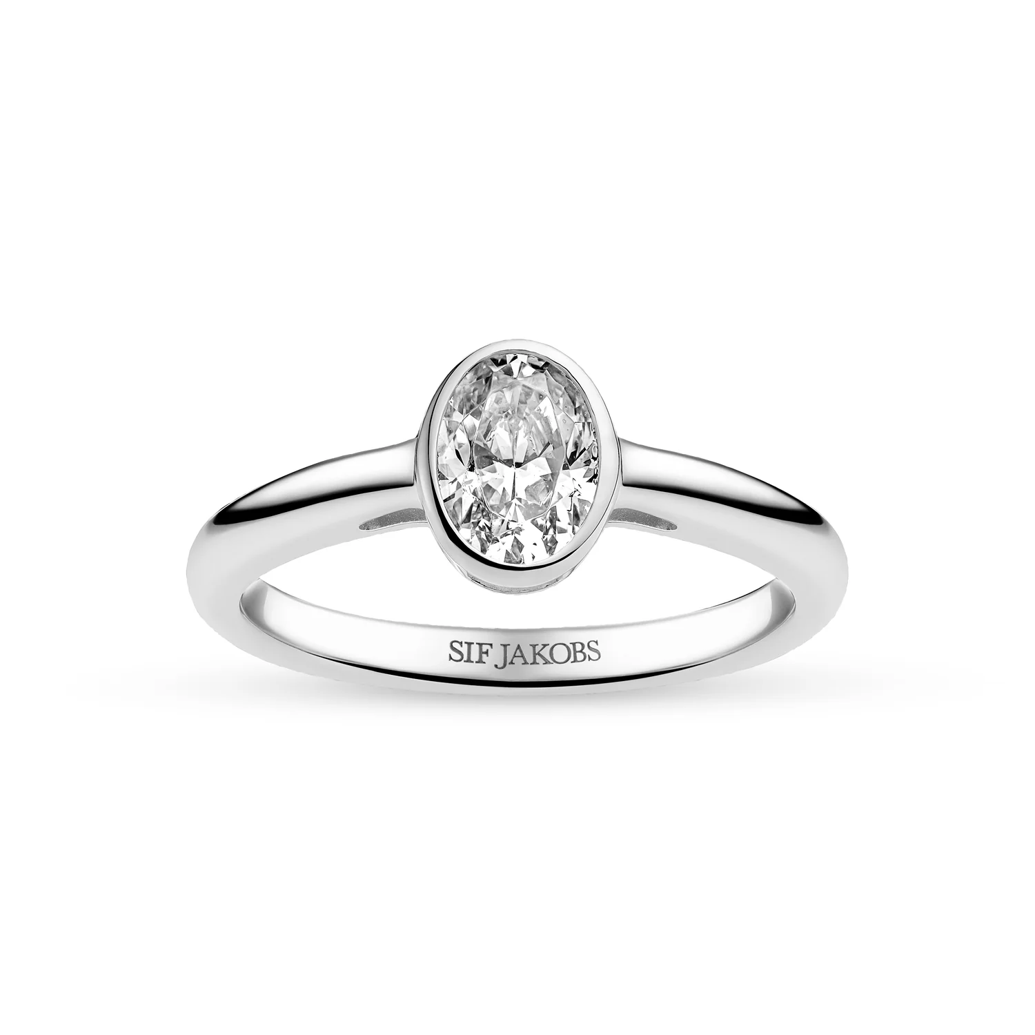 Eleganter Ring mit ovalem Solitär