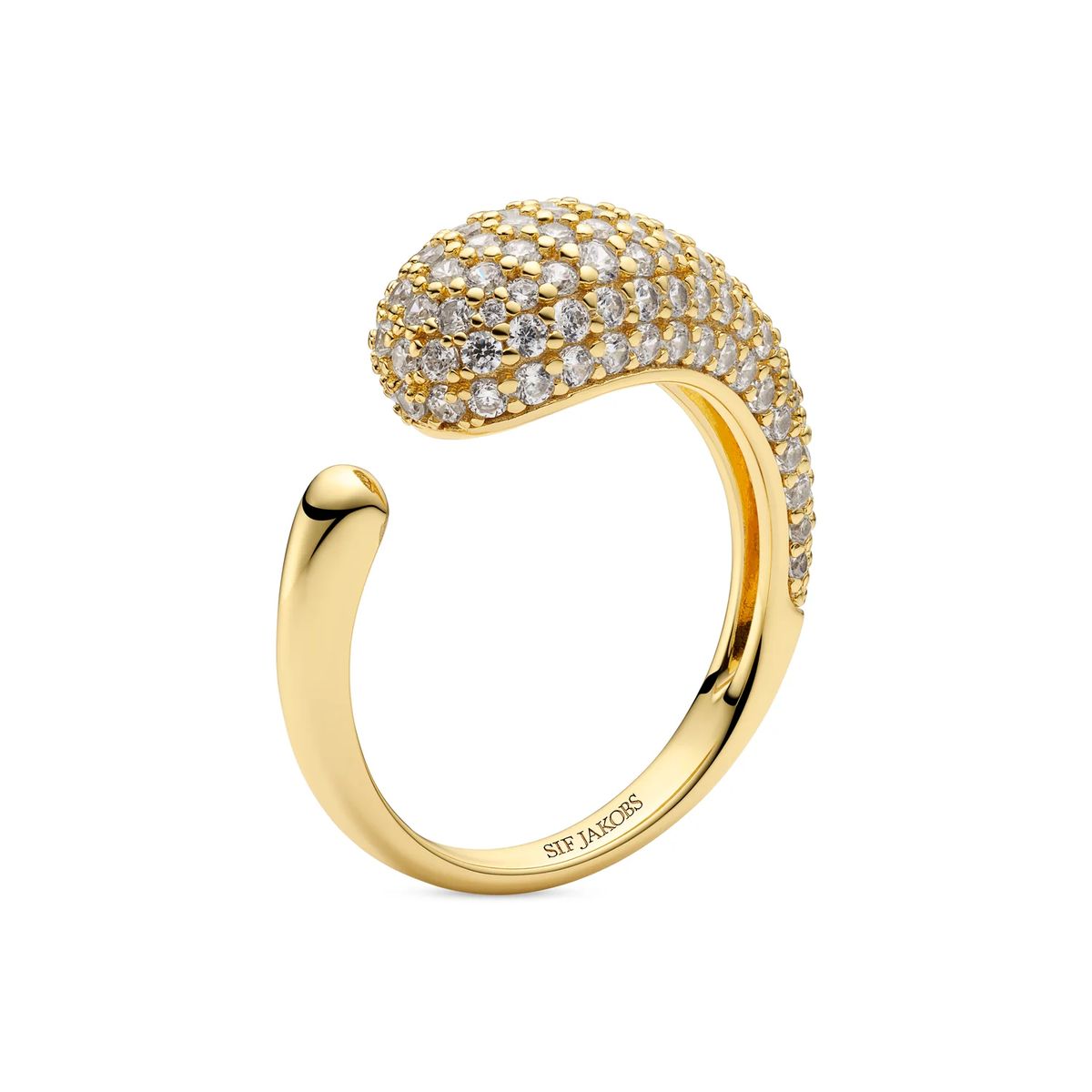 Eleganter offener Pavé-Ring
