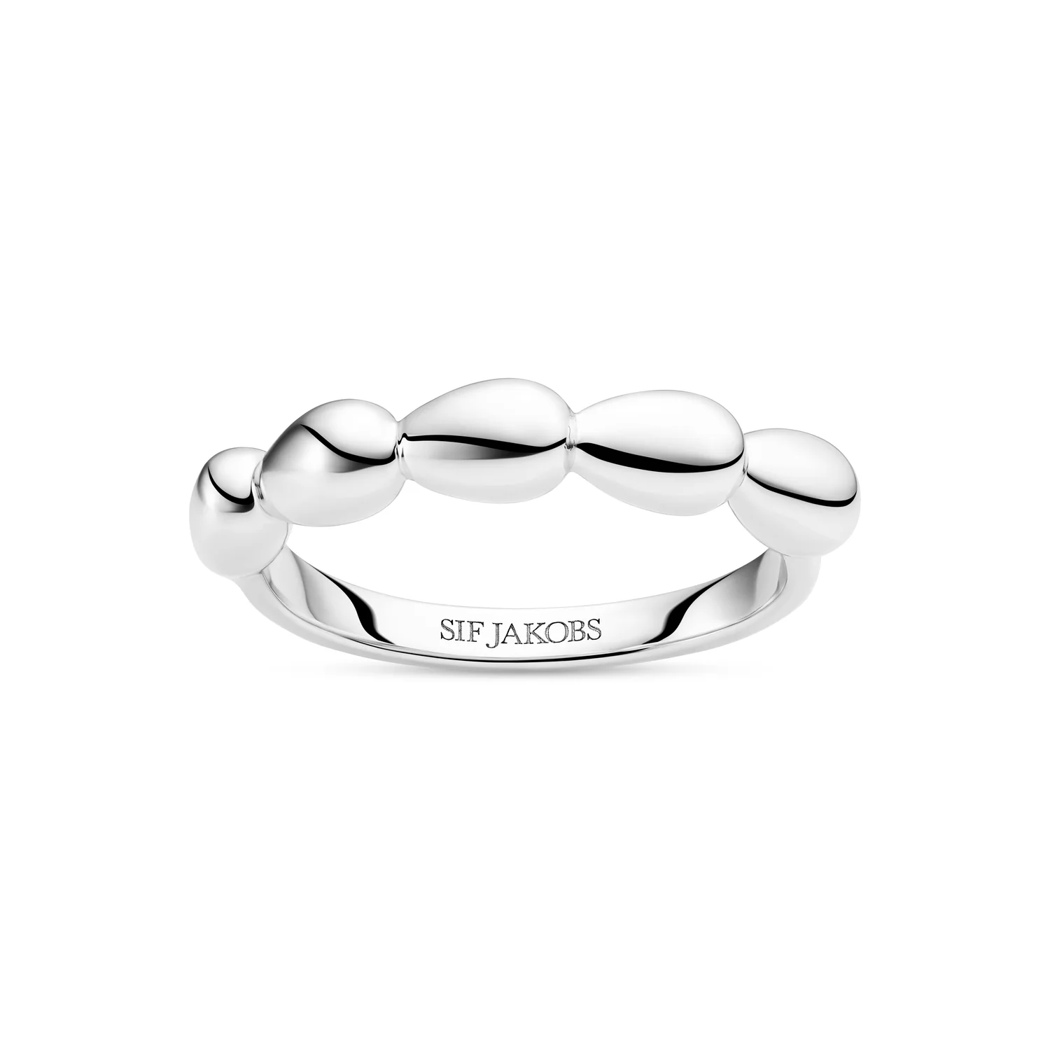 Polierter Ring mit organischem Tropfendesign
