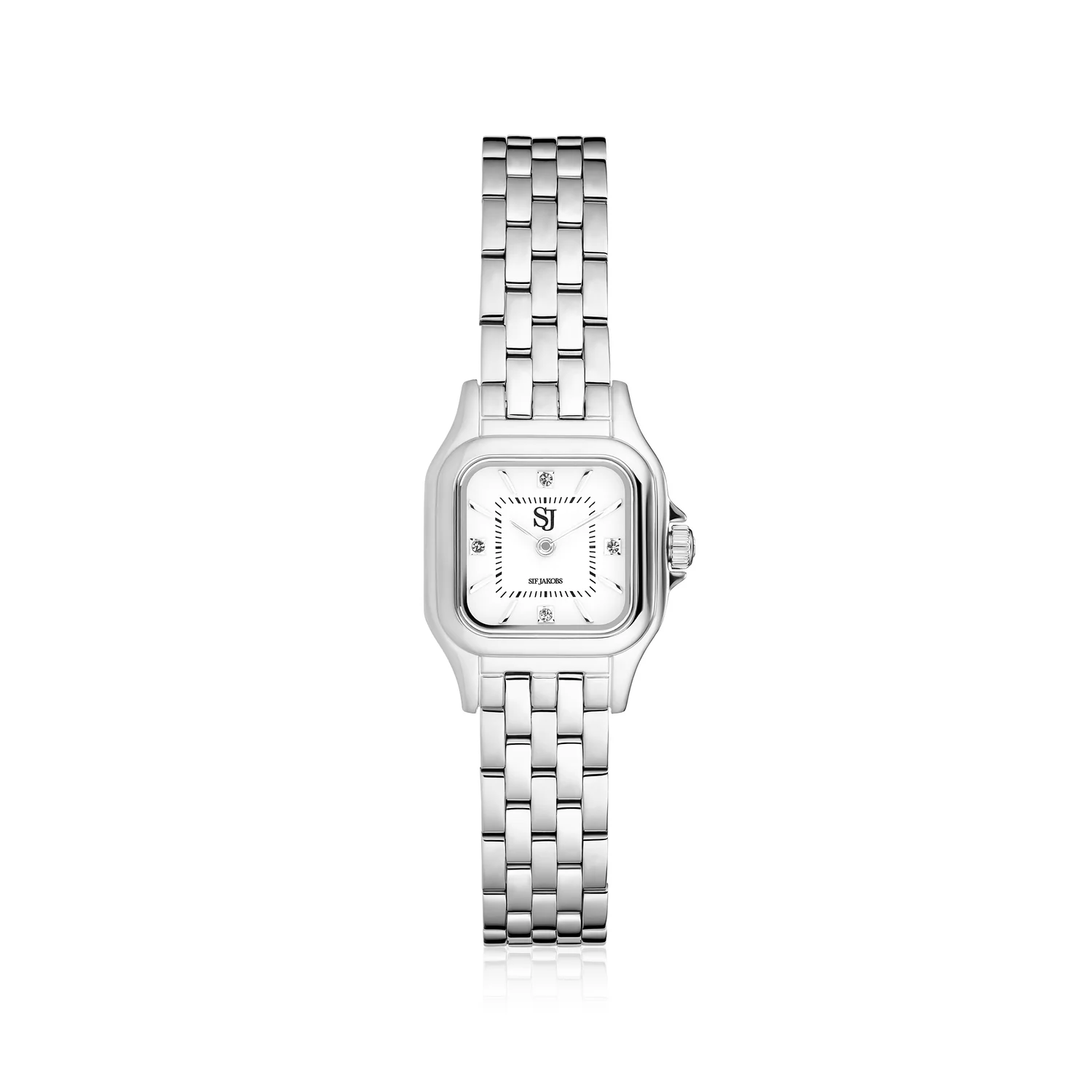Gliederarmbanduhr Fiorella mit quadratischem Gehäuse