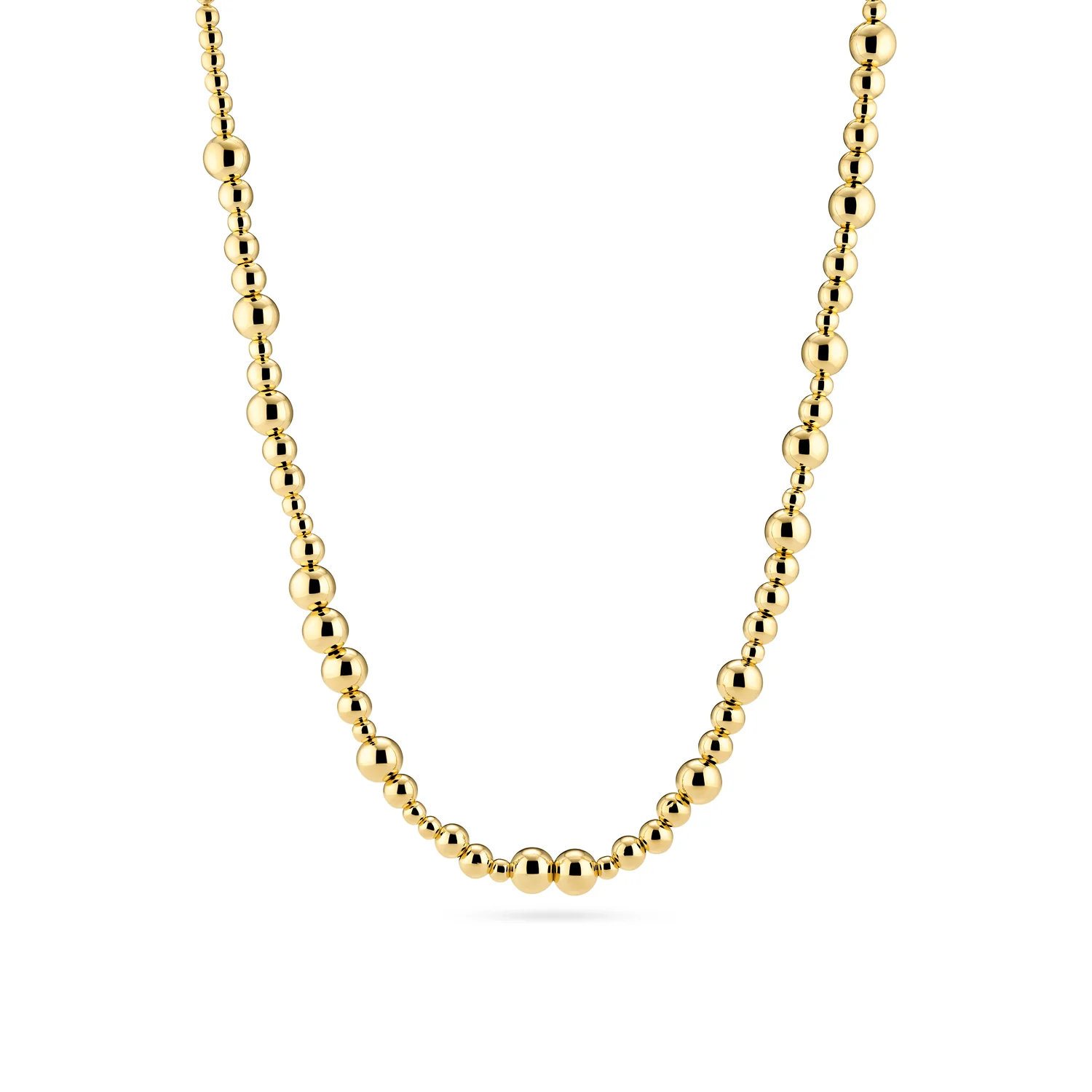 Abgestufte polierte goldene Perlenkette