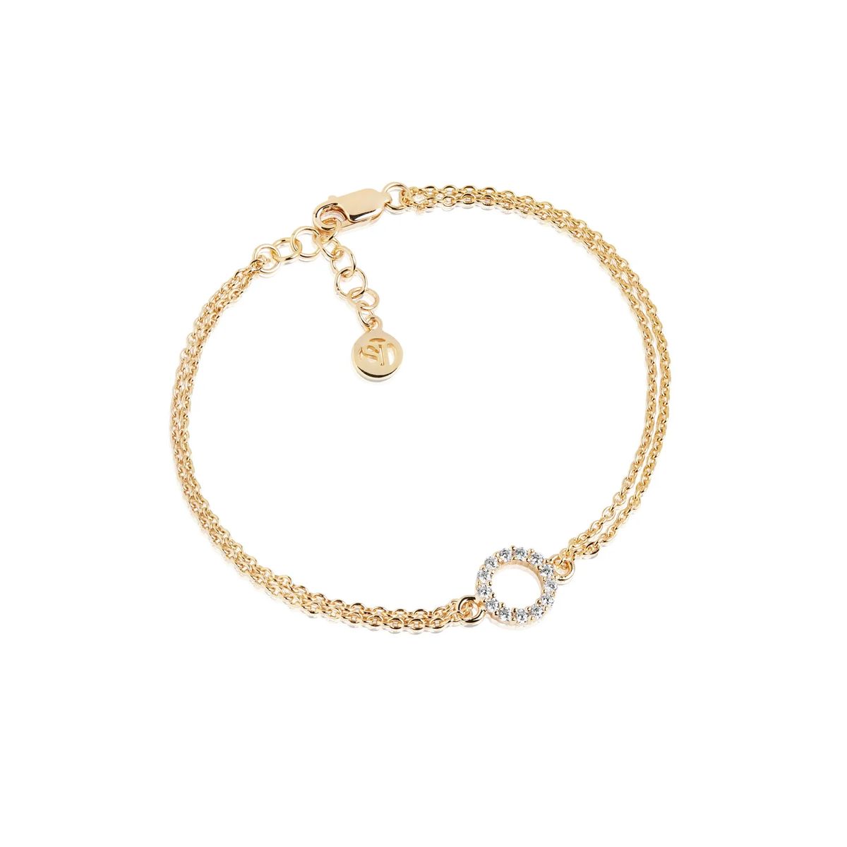 Zweireihiges Armband mit Pavé-Kreis