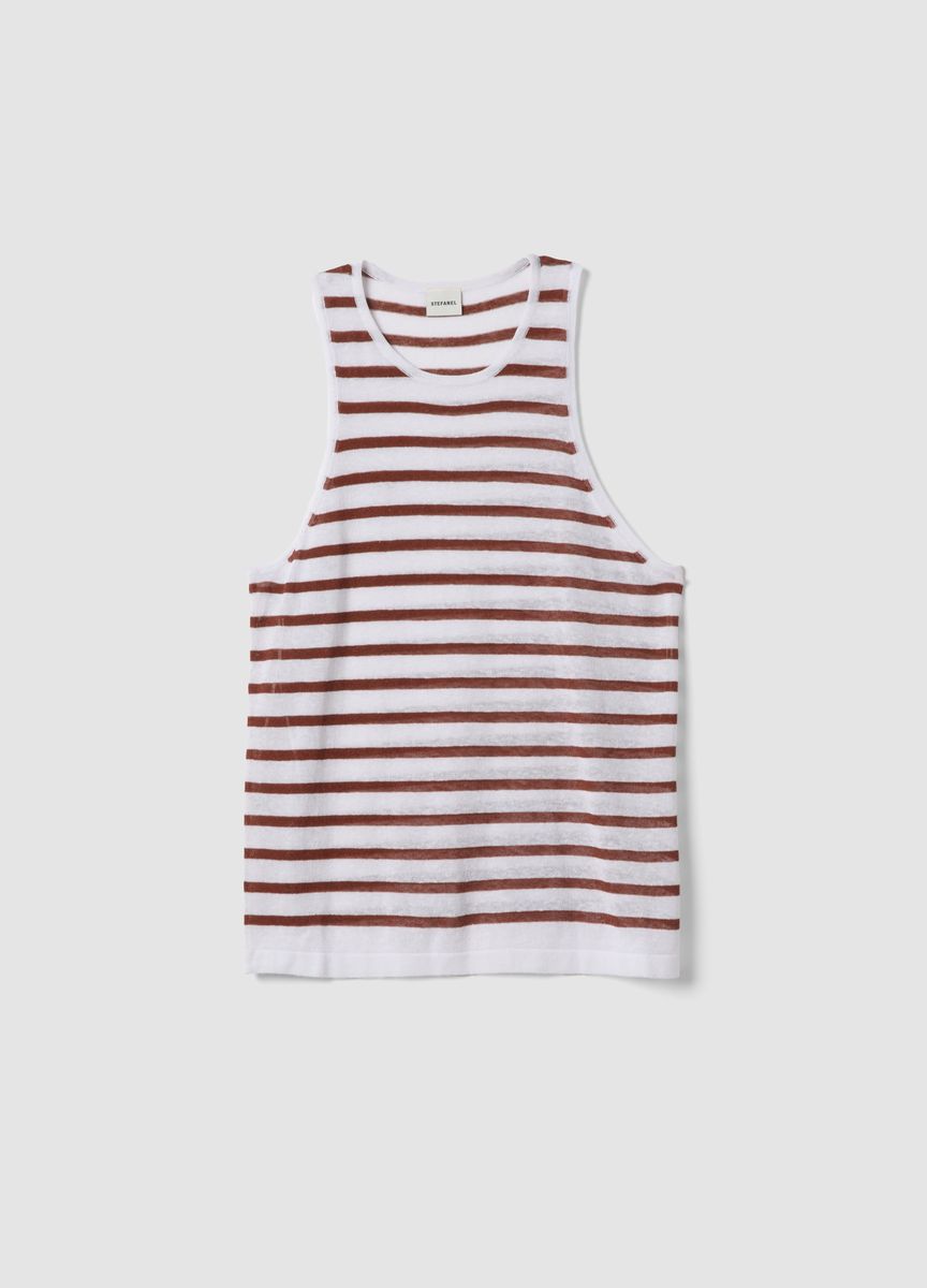 Gestreiftes Feinstrick-Top mit Racerback