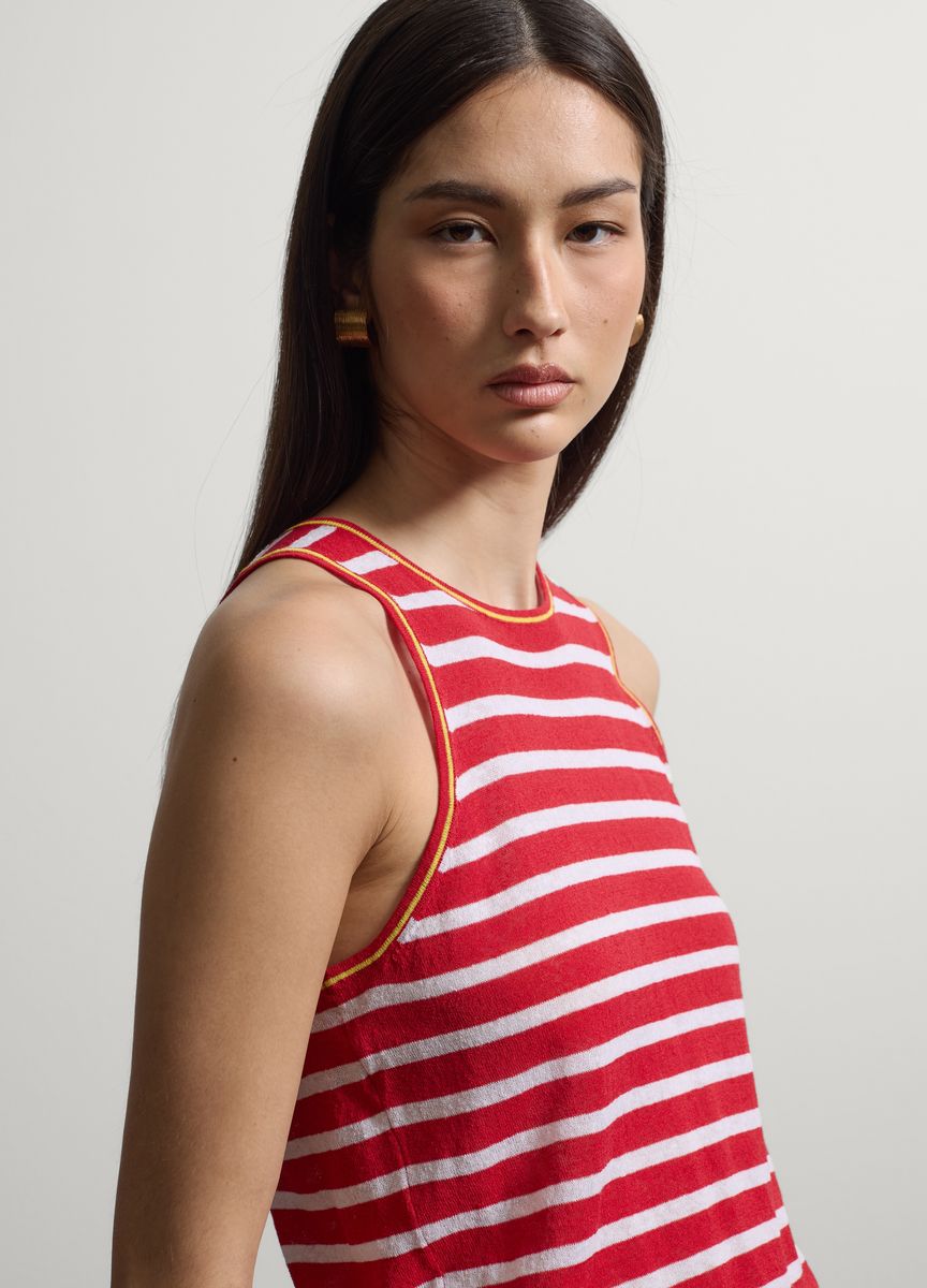Gestreiftes Strick-Racerback-Top