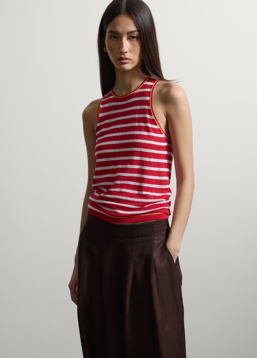 Gestreiftes Strick-Racerback-Top