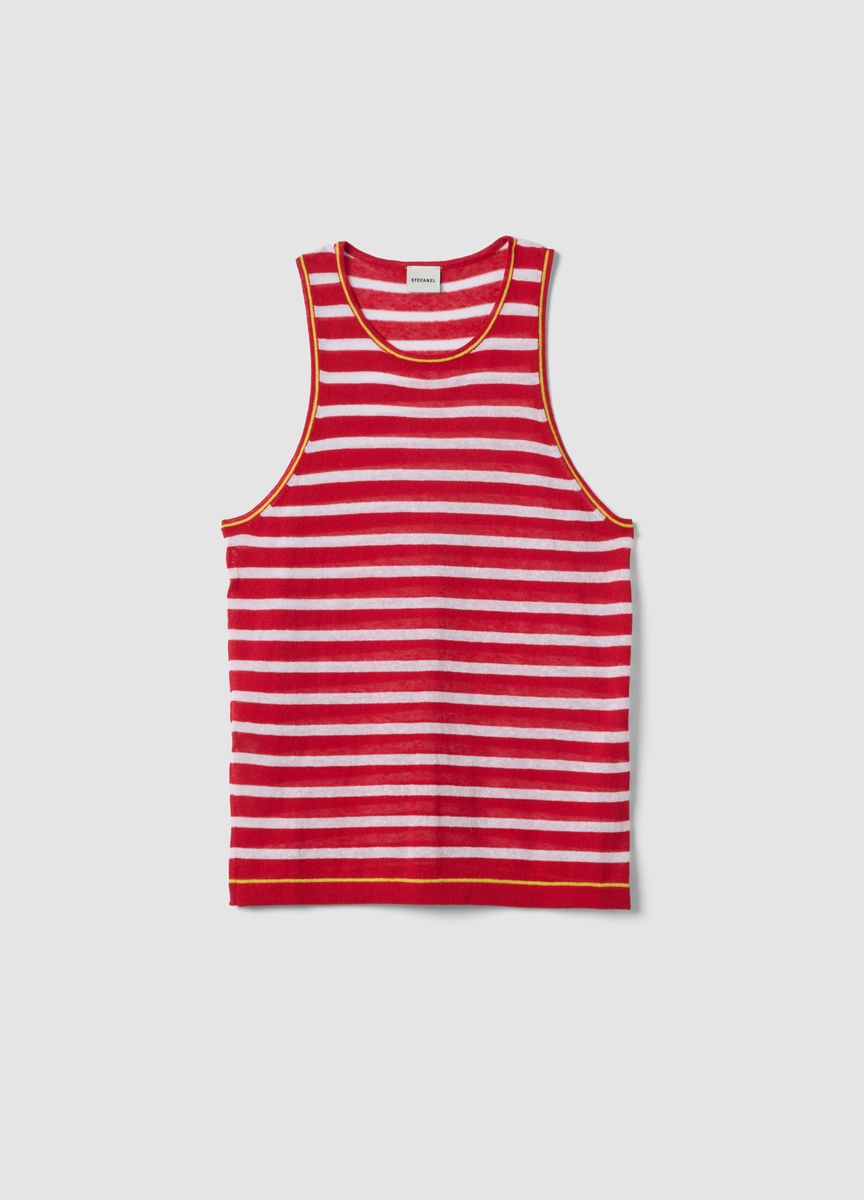 Gestreiftes Strick-Racerback-Top