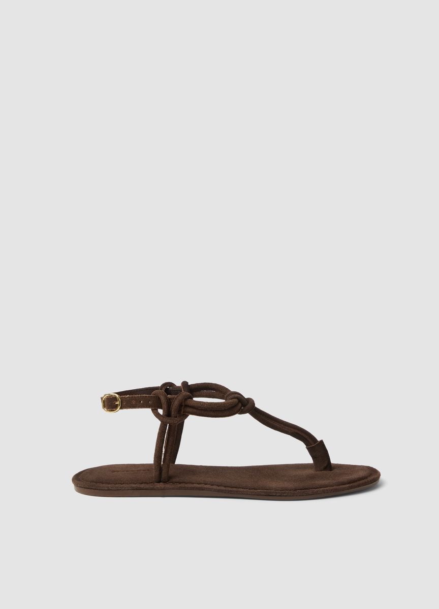T-Steg-Sandalen mit Knotendetails