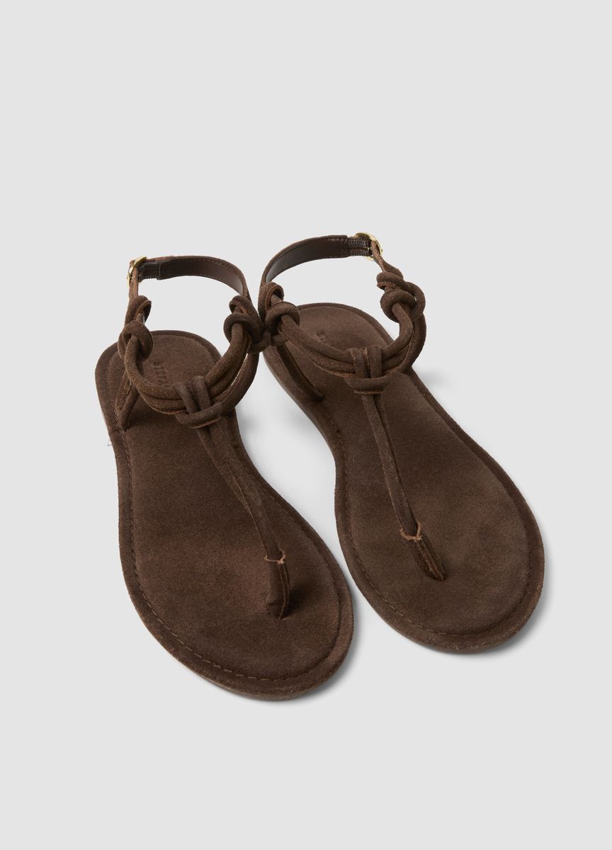 T-Steg-Sandalen mit Knotendetails