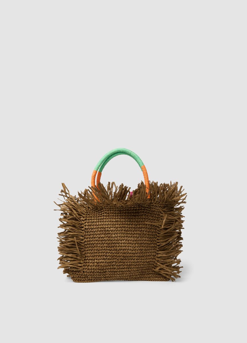 Bast-Shopper mit Häkelblume
