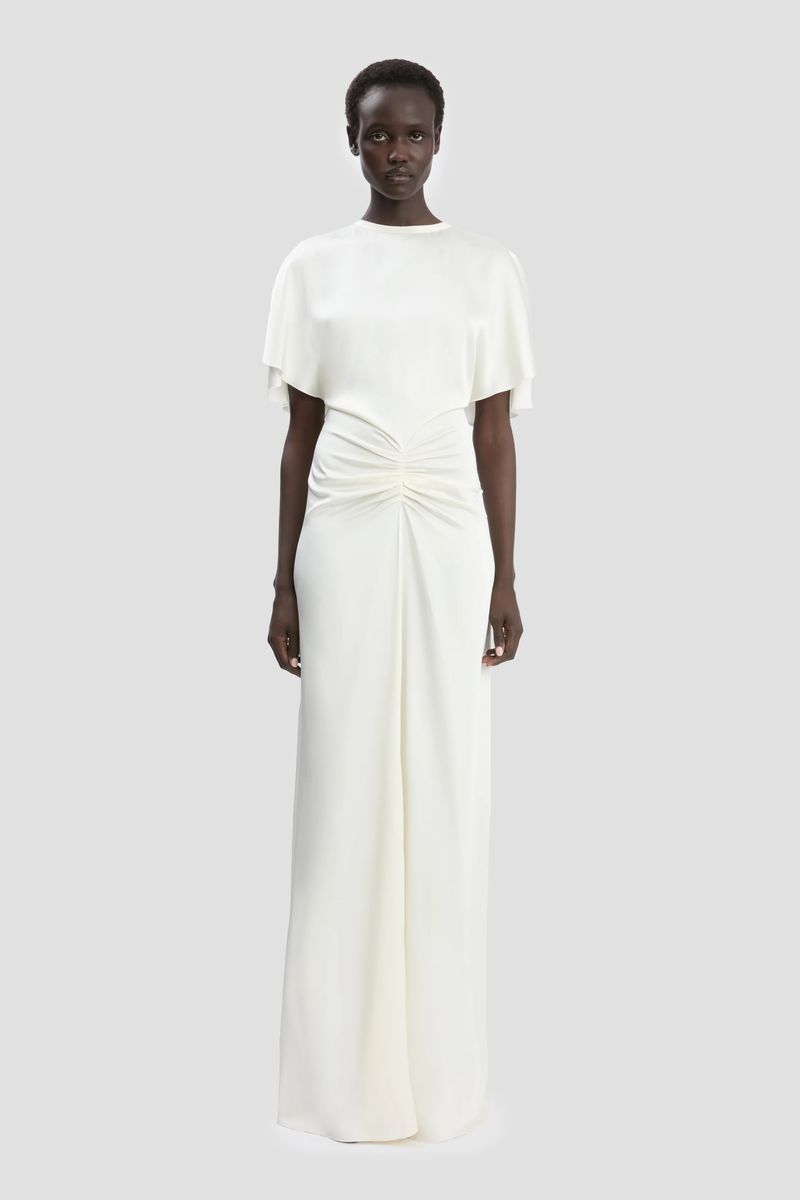 Elegantes Isabella Satin-Abendkleid mit Raffung