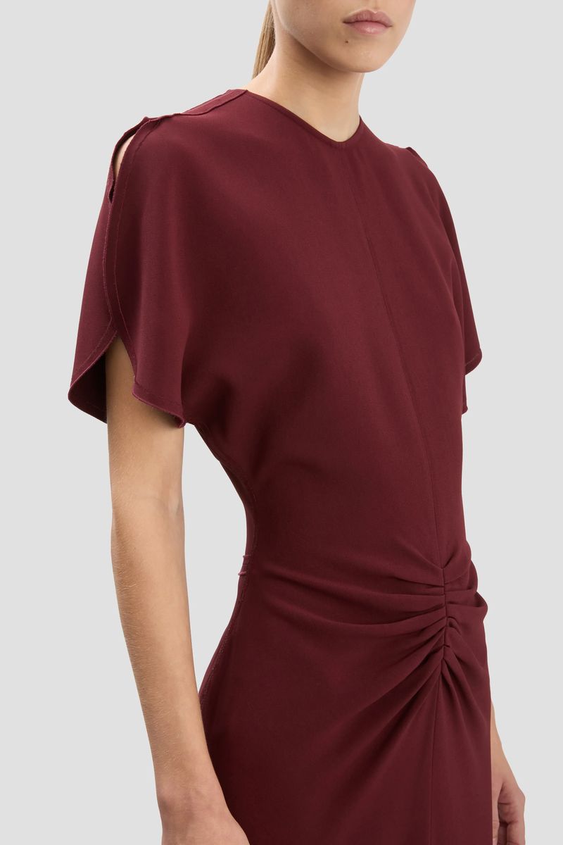 Midi-Kleid mit geraffter Taille