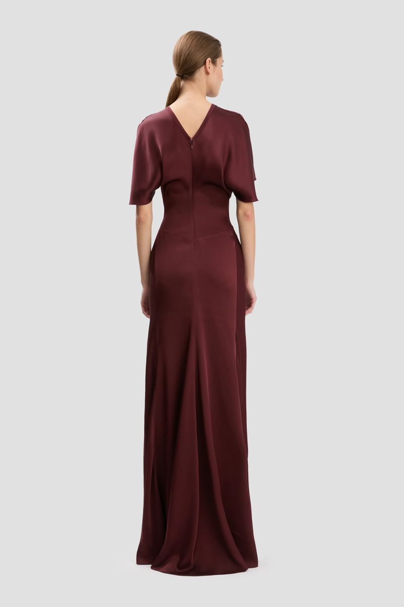 Isabella Satin-Abendkleid mit Raffung