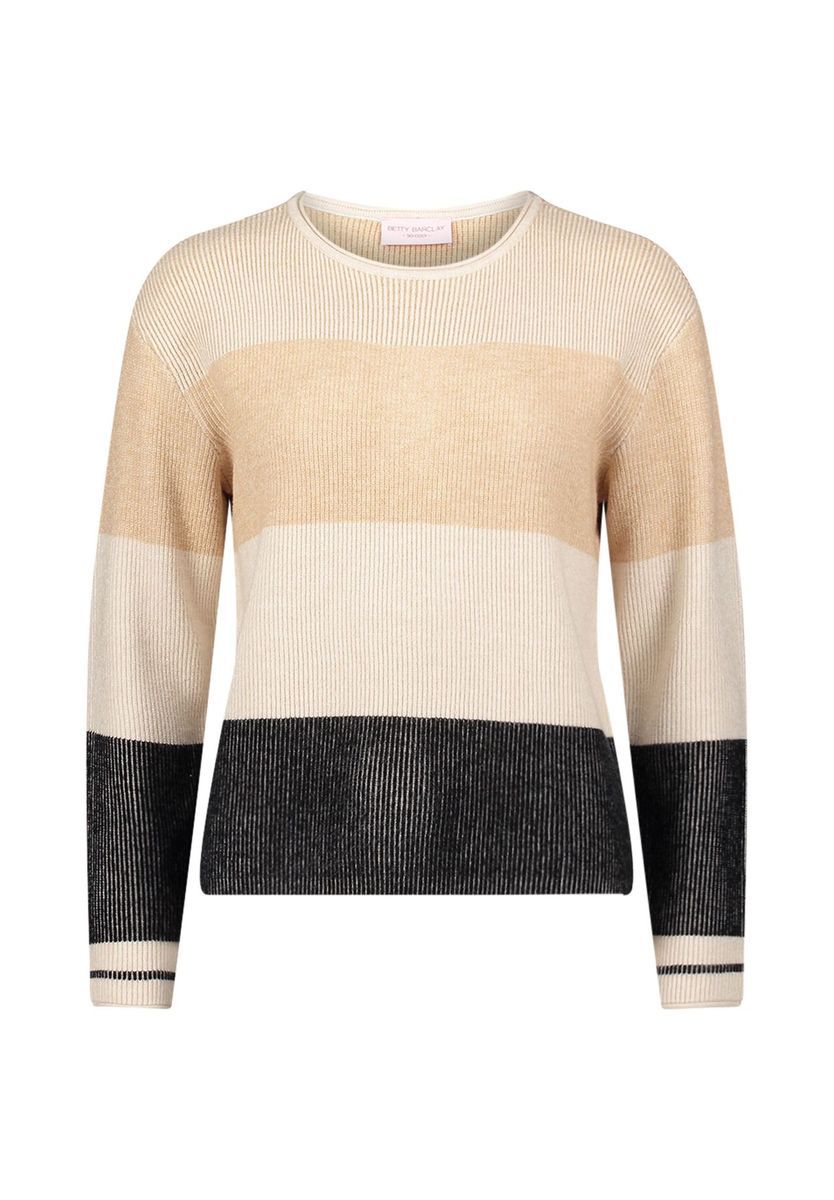 Gestreifter Rippstrick-Pullover