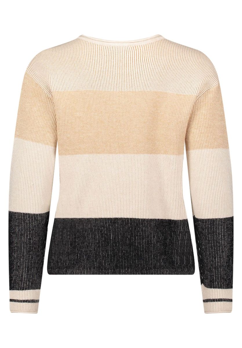 Gestreifter Rippstrick-Pullover
