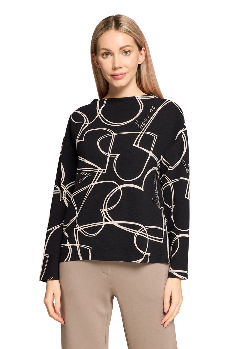 Sweatshirt mit abstraktem Herz-Print