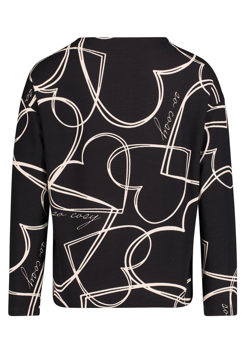 Sweatshirt mit abstraktem Herz-Print