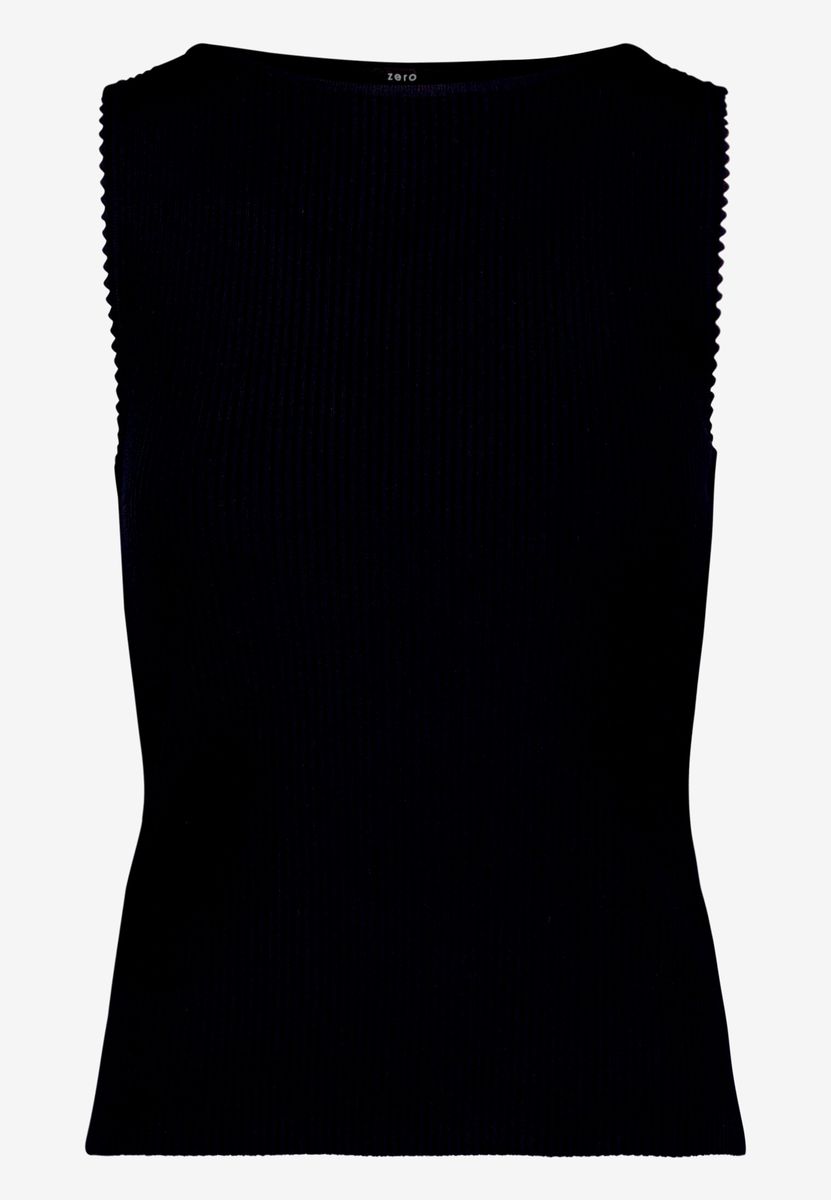 Elegantes Rippstrick-Top mit U-Boot-Ausschnitt