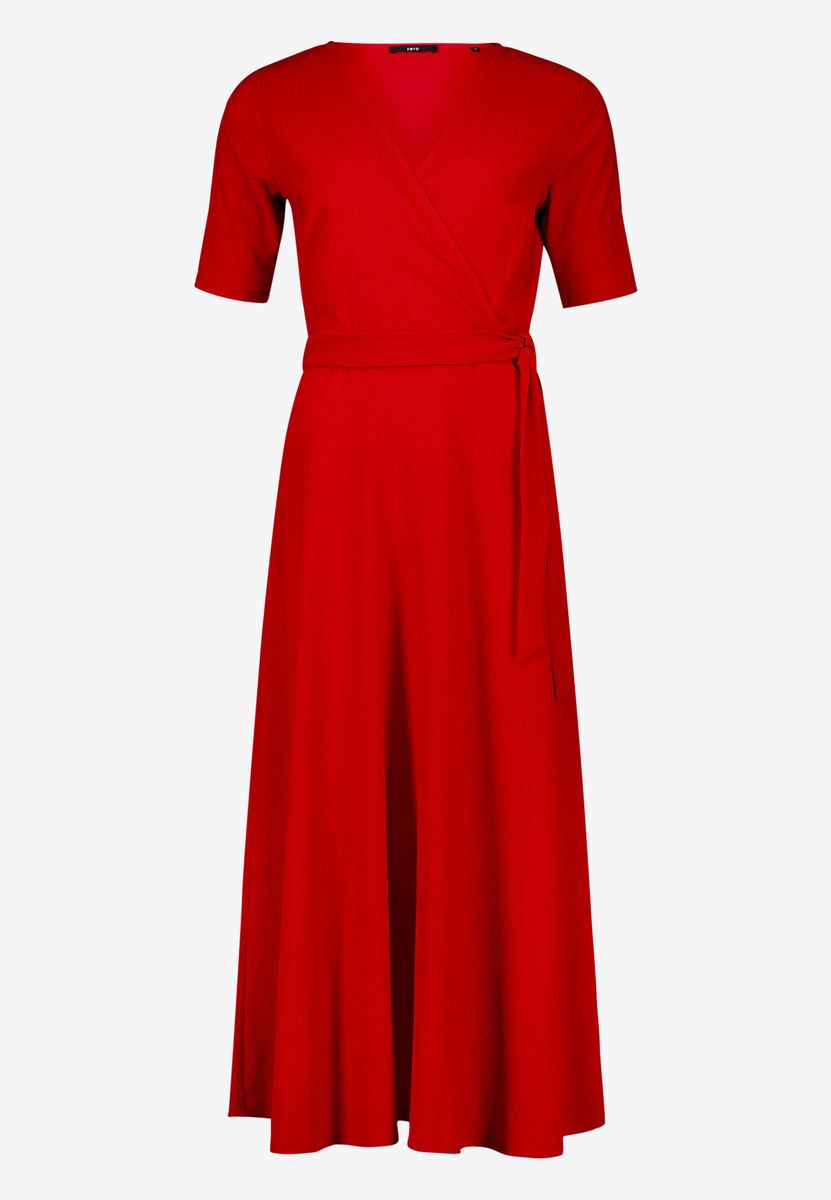 Kurzärmeliges Jersey-Wickelkleid in Midi