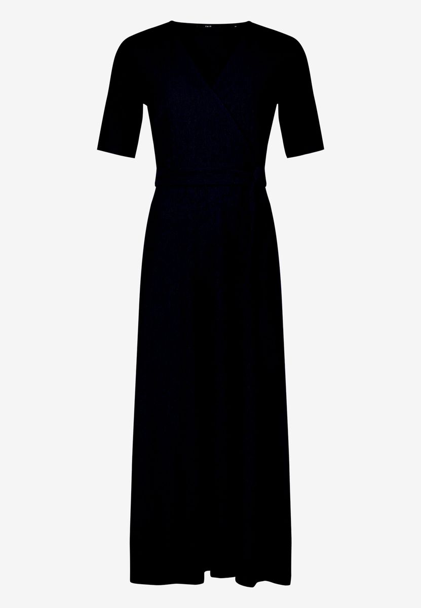 Jersey-Wickelkleid in Midilänge mit Gürtel