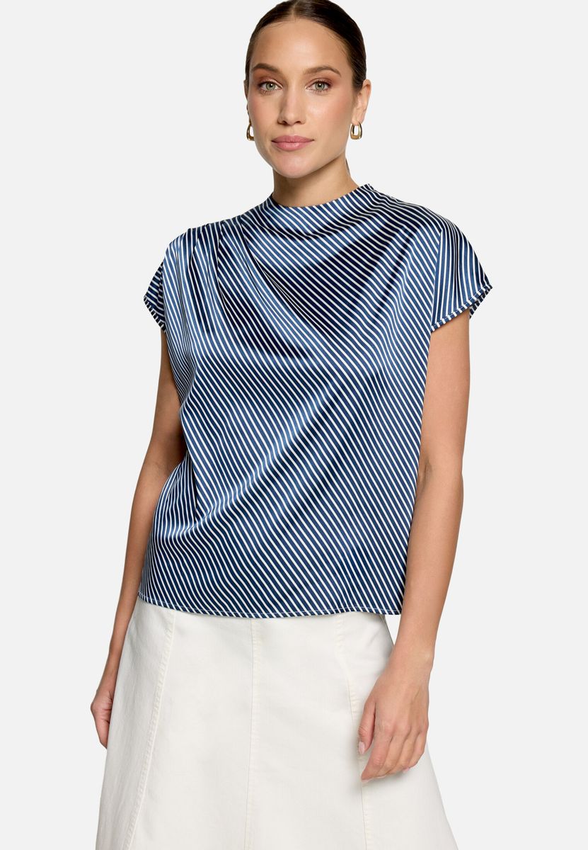 Elegante Satinbluse mit Drapierung