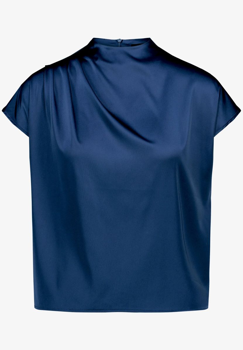 Elegante Satinbluse mit Raffung