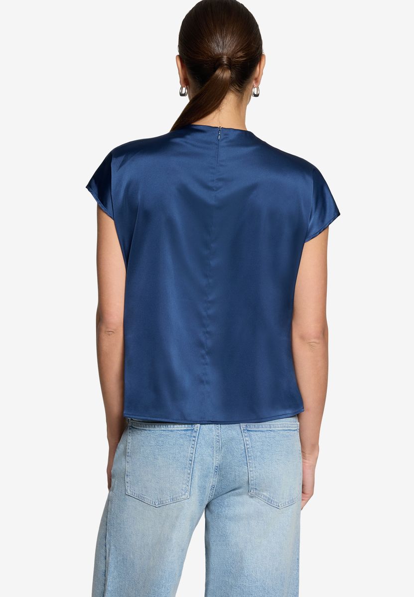 Elegante Satinbluse mit Raffung