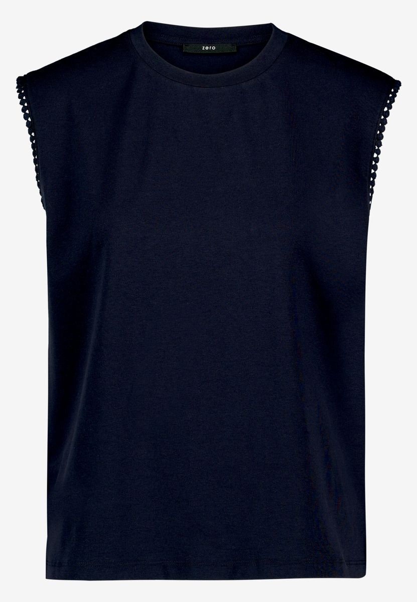 Ärmelloses Jersey-Top mit Zierkante