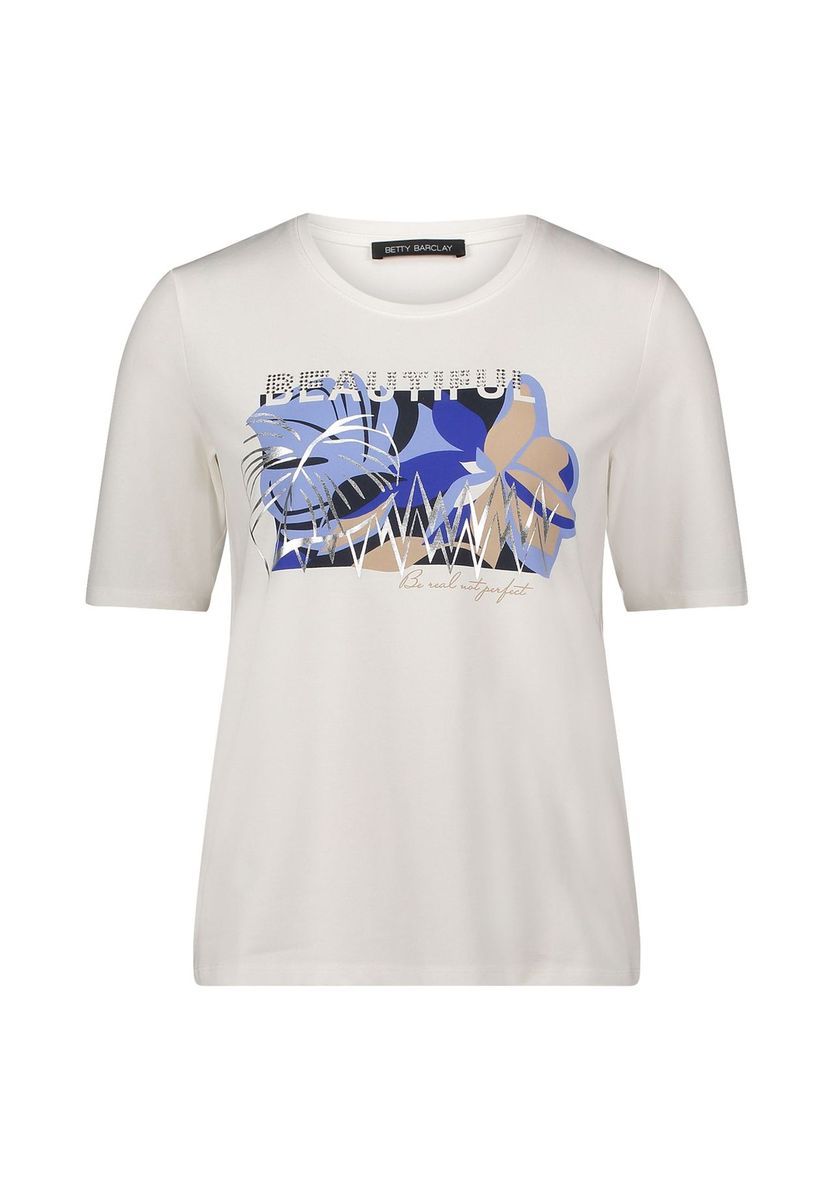 T-Shirt mit abstraktem Glitzer-Print