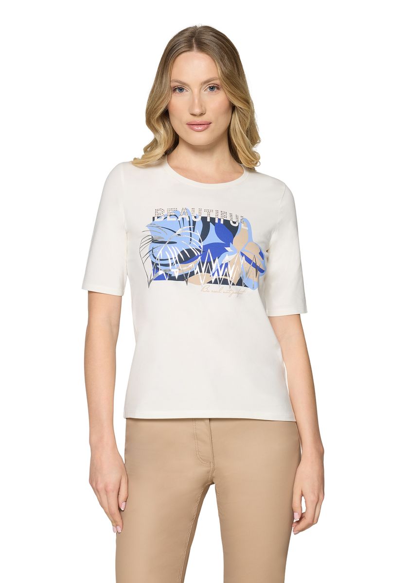 T-Shirt mit abstraktem Glitzer-Print