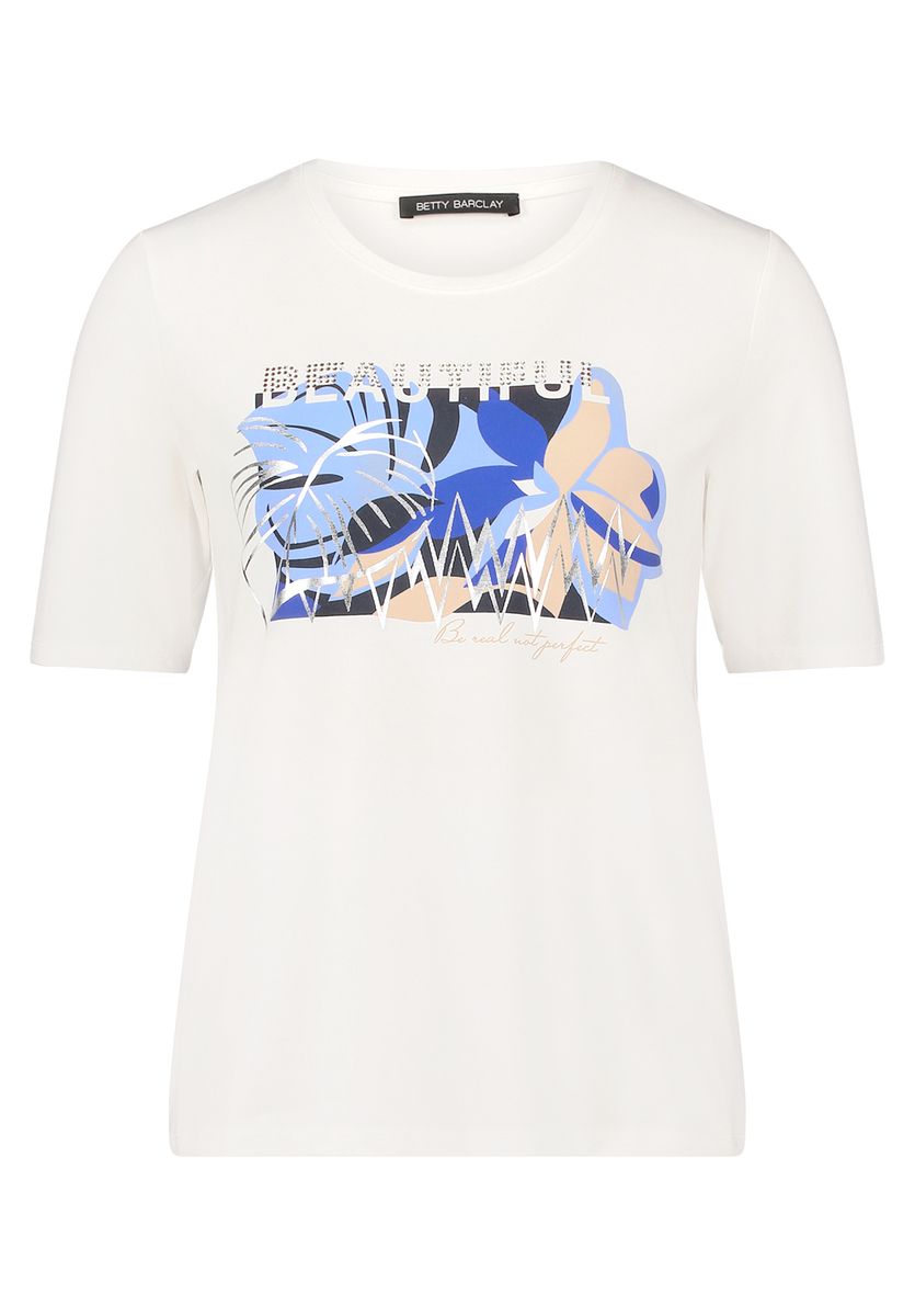 T-Shirt mit abstraktem Glitzer-Print
