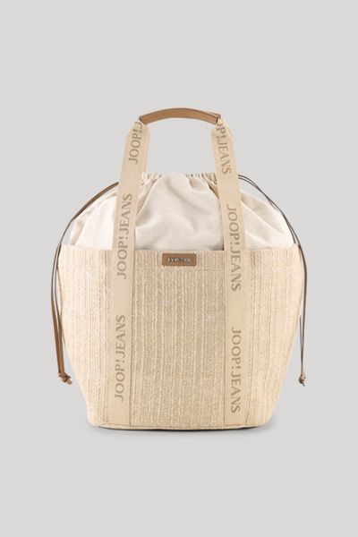 Geflochtener Shopper mit Kordelzug